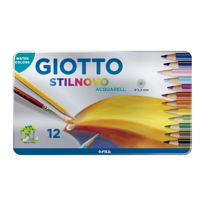 Lápices Acuarelables x12 Colores Stilnovo Acquarell Giotto (51447