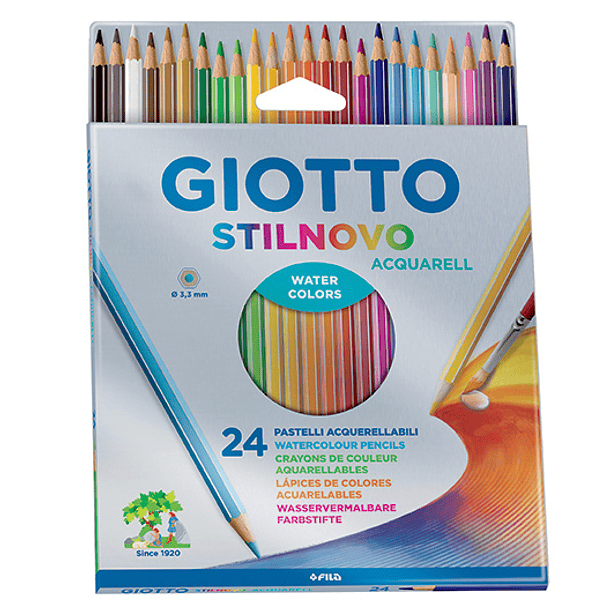 Lápiz Giotto Stilnovo Acuarelable x 24 colores | La Casa del Arte