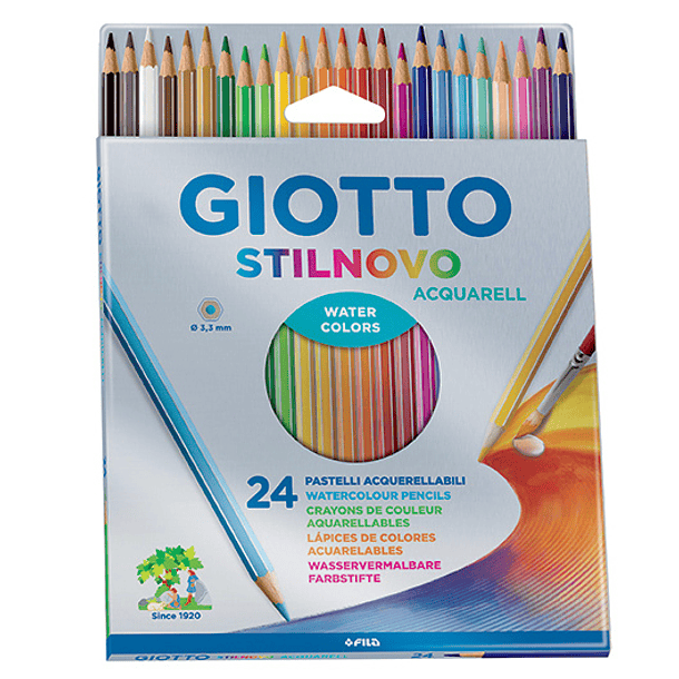 Lápiz Giotto Stilnovo Acuarelable x 24 colores 1