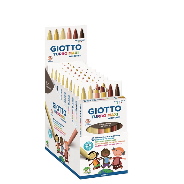 Marcador Giotto Turbo Maxi Piel x 6 colores 2