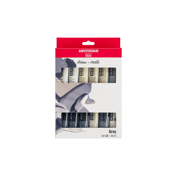 Acrílico Amsterdam Set 12 Colores 20ml Grises 1