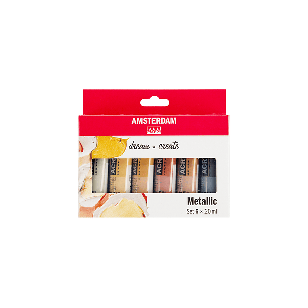 Acrílico Amsterdam Set 6 Colores 20ml Metálicos 1