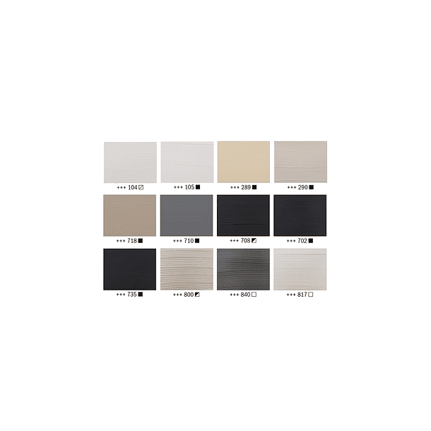 Acrílico Amsterdam Set 12 Colores 20ml Grises 3