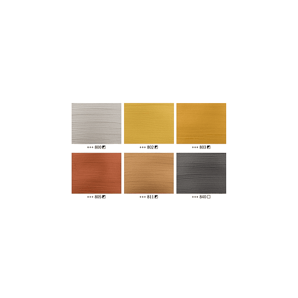 Acrílico Amsterdam Set 6 Colores 20ml Metálicos 3