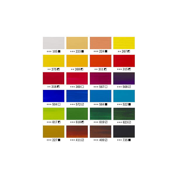 Acrílico Amsterdam Set 24 Colores 20ml Selección General 3