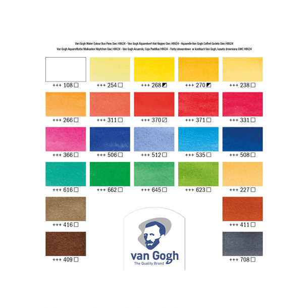 Acuarela en Pastillas Van Gogh Set 24 Caja Madera 3