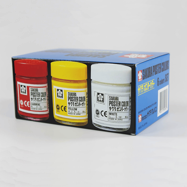 Témpera Profesional Poster Color Sakura 6 Colores 3