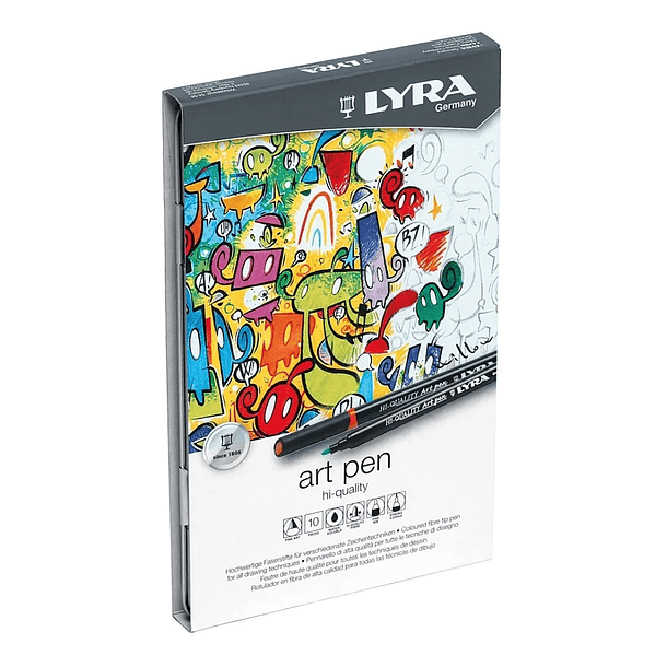 Marcador Fibra Art Pen Lata x 10 Colores  1