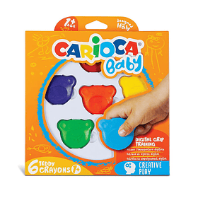 Crayones carioca Teddy Baby Ergonometricos 6 Colores