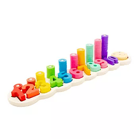 Abaco de Número y Encaje Madera 55 piezas