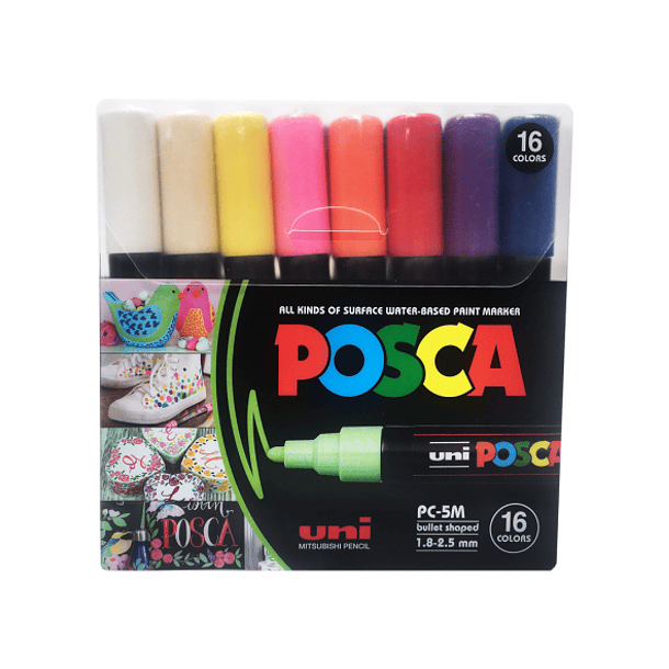 Set Marcador POSCA 5M 16 colores 1