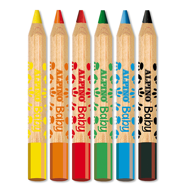 Estuche 6 lápices de colores para bebés con cartas de colorear  4