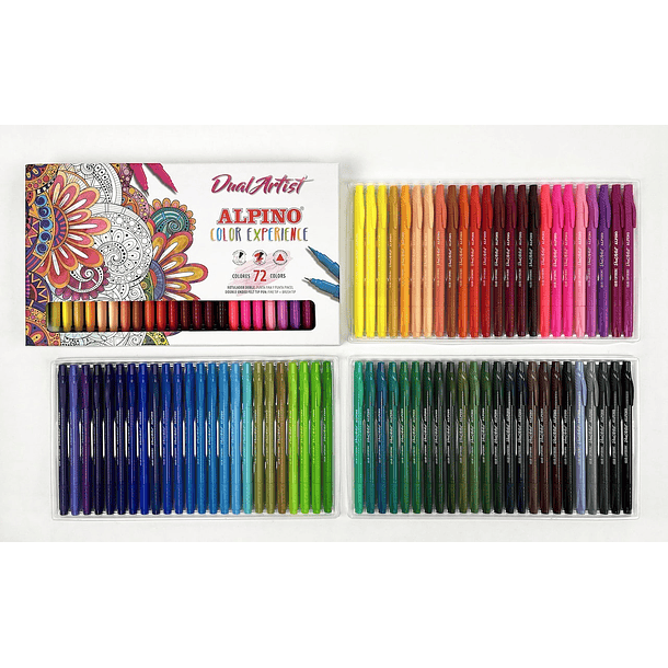 Pack 12 Rotuladores Brush Lettering Color Experience Alpino Multicolor