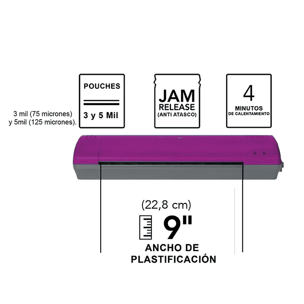 Plastificadora de Papel A4 Inspire Plus Rosa Swingline 2