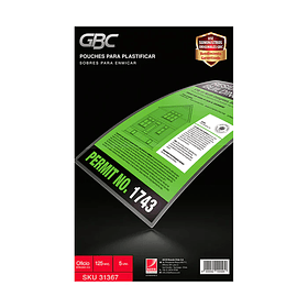 Lámina de Plastificar Oficio 125 Mic 229x368 mm 5 UN GBC
