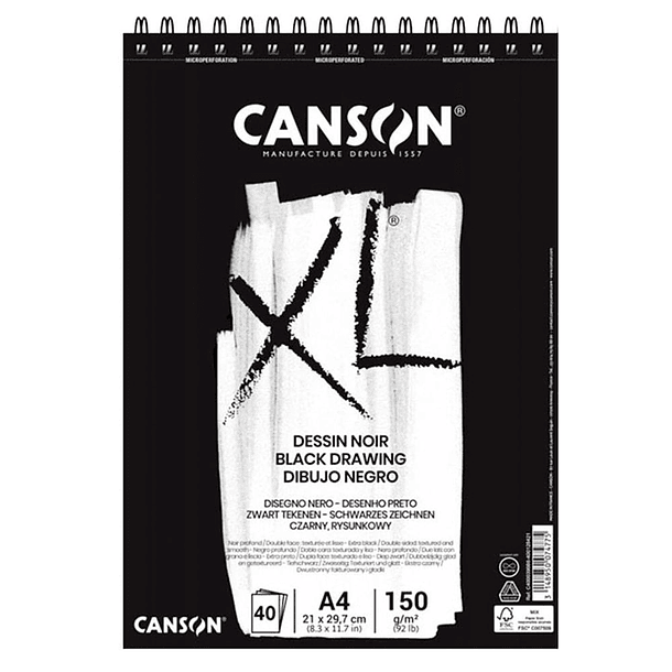 Croquera Dibujo XL Negra 150gr 4