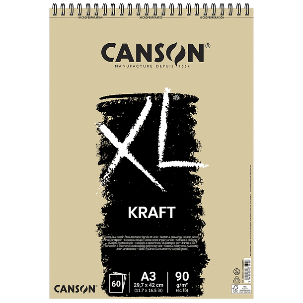 Croquera Dibujo Canson XL Kraft 90gr 4