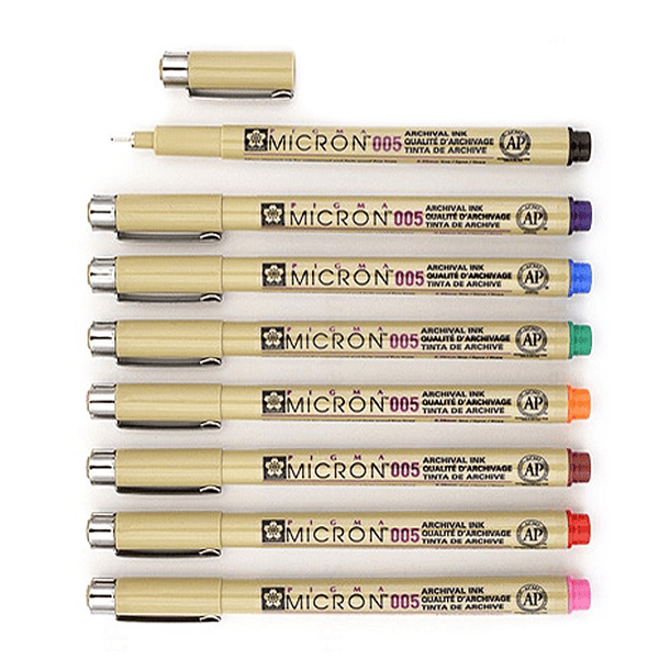 Set de Tiralínea Pigma Micron Sakura 0.05 de 8 de Colores 2