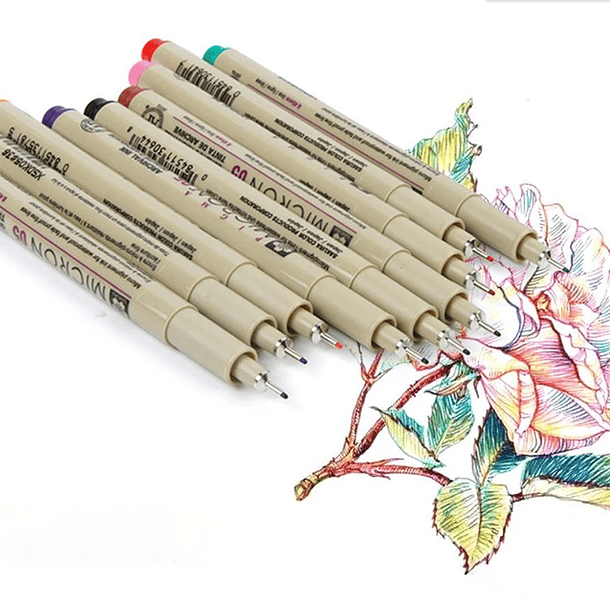 Set de Tiralínea Pigma Micron Sakura 0.05 de 8 de Colores 3