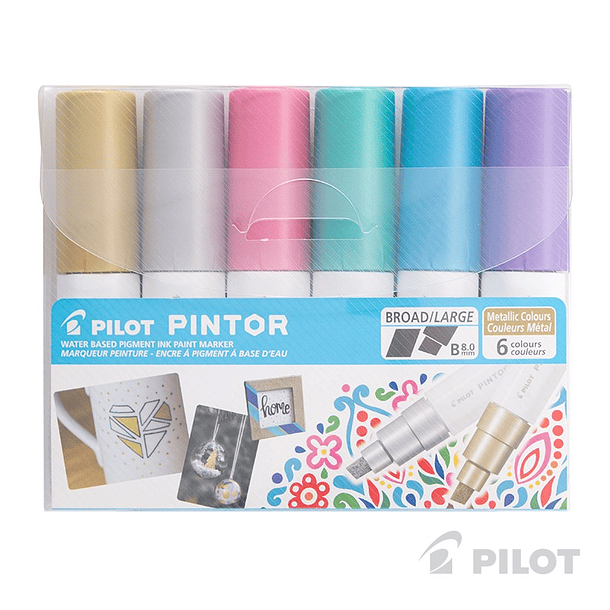 Set Pintor Biselado 6 Colores Metalicos B 8.0mm 1
