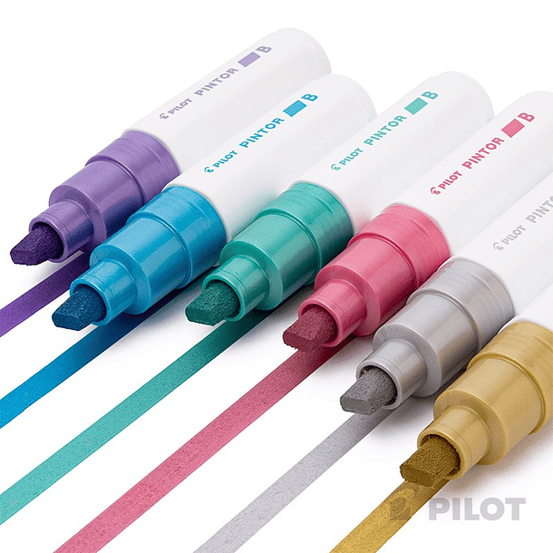 Set Pintor Biselado 6 Colores Metalicos B 8.0mm 2