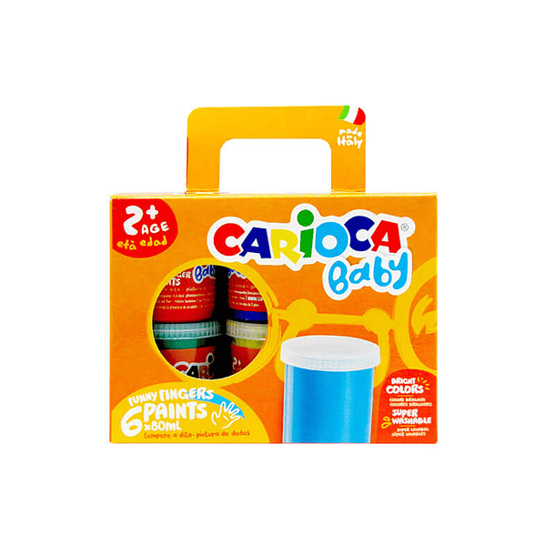 Pintura Dedos Carioca Baby 80ml 6 Colores 