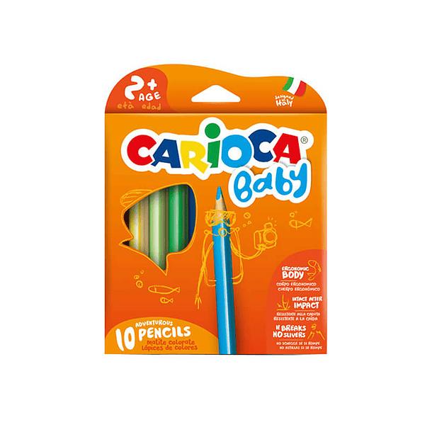 Lapices Carioca Baby Triangular 10 Colores 