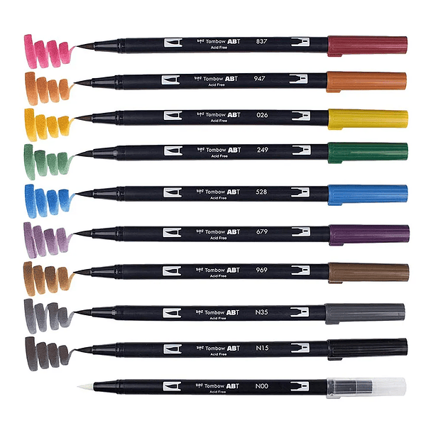 Dual Brush Pen Set 10 Colores Galaxy 2