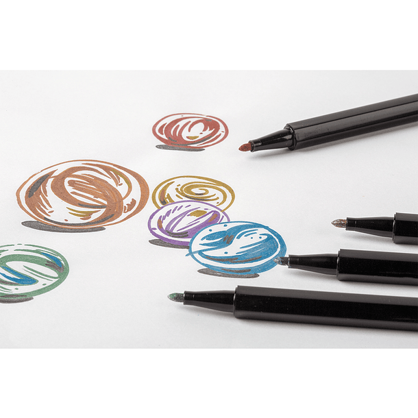 Marcadores solubles al agua metalicos punta fina  2