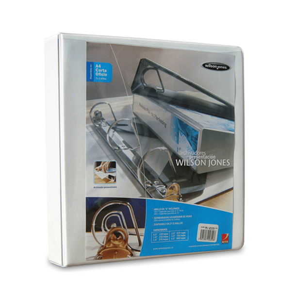 Archivador Vinilico Modelo 385 Carta 2 Aros 1,5 370 hjs 