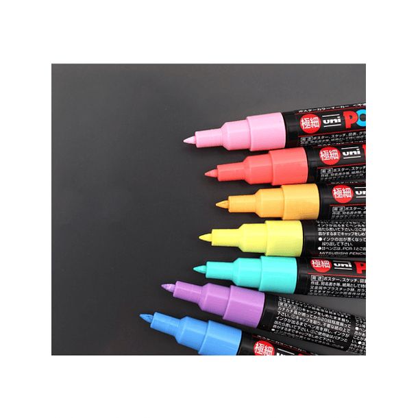 Marcador Uni Posca PC-1M Set 8 Colores Pastel 2