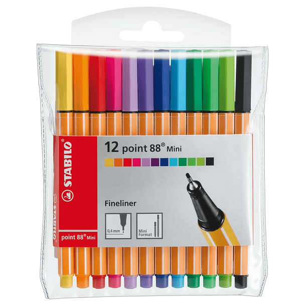 Fineliner Stabilo Mini Point 88 Set 12 Colores 1