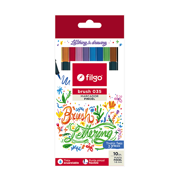 Brush Pen 035 10 Colores Surtidos 1