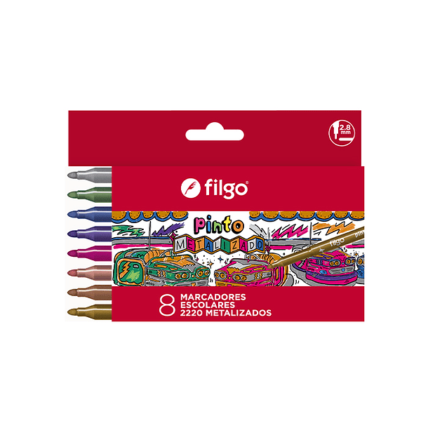 Plumones Filgo Pinto 8 Colores Metalizados 1