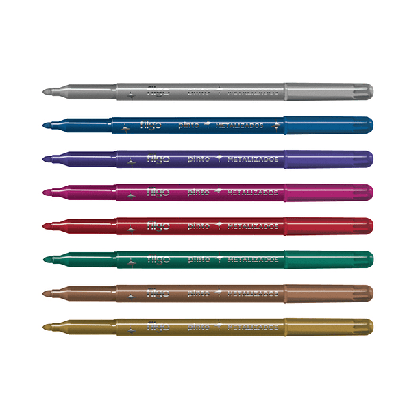 Plumones Filgo Pinto 8 Colores Metalizados 3