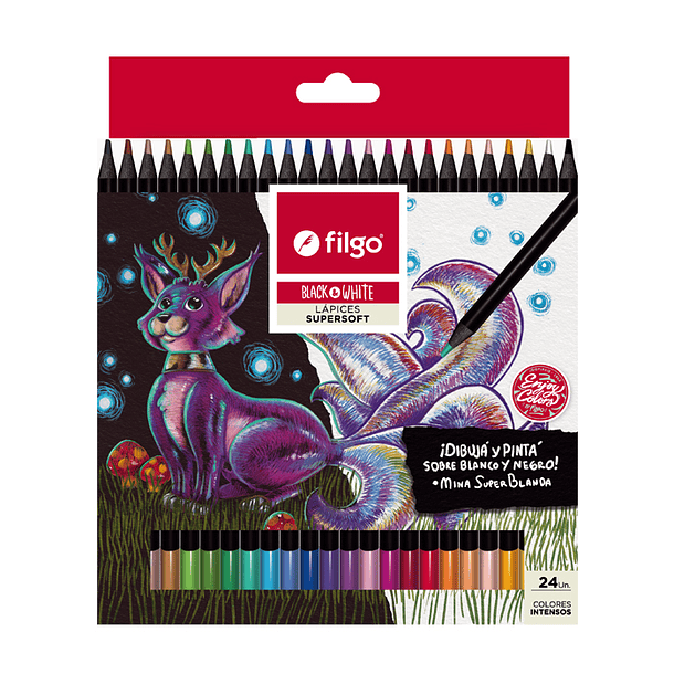 Lapices Color Filgo Black-White 24 Colores 4