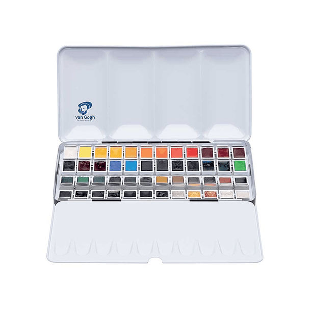 Acuarela En Pastillas Van Gogh Set 48 Colores Caja Metálica 1