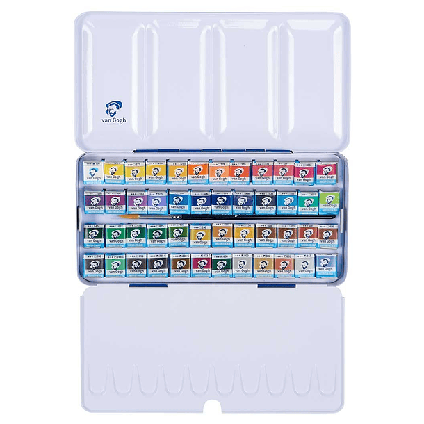 Acuarela En Pastillas Van Gogh Set 48 Colores Caja Metálica 3