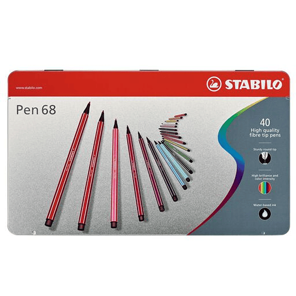 Stabilo Pen 68 Caja Metalica 40 Colores 