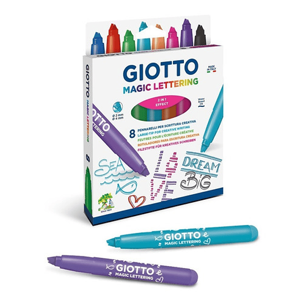 Marcadores Giotto Magic Lettering 8 colores 