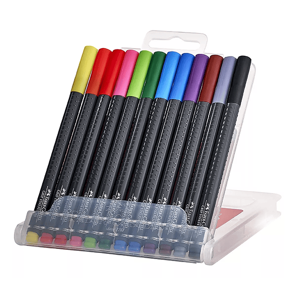 Marcador Fineliner Faber-Castell Grip 12 Colores  2