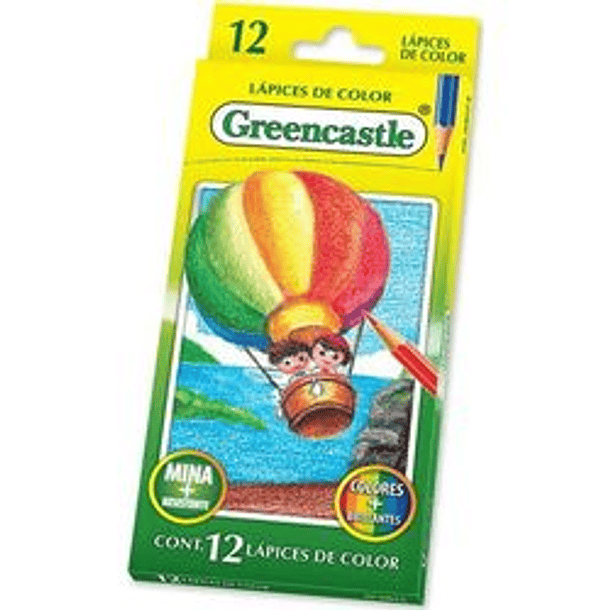 Lapices de Color 12 Colores Greencastle Largos  