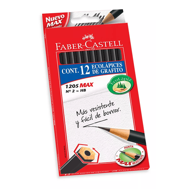 Lapiz Grafito Hexagonal 2HB 12 Unidades  