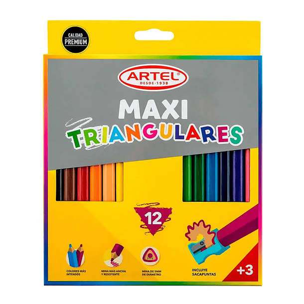 Lapices Color Artel 12 Colores Maxi  2