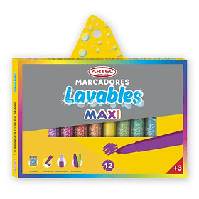 Plumones Artel 12 Colores Maxi Super Lavables 
