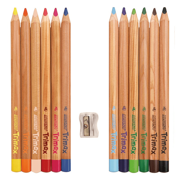 Lapices Color Alpino Trimax 12 Colores Triangulares  4