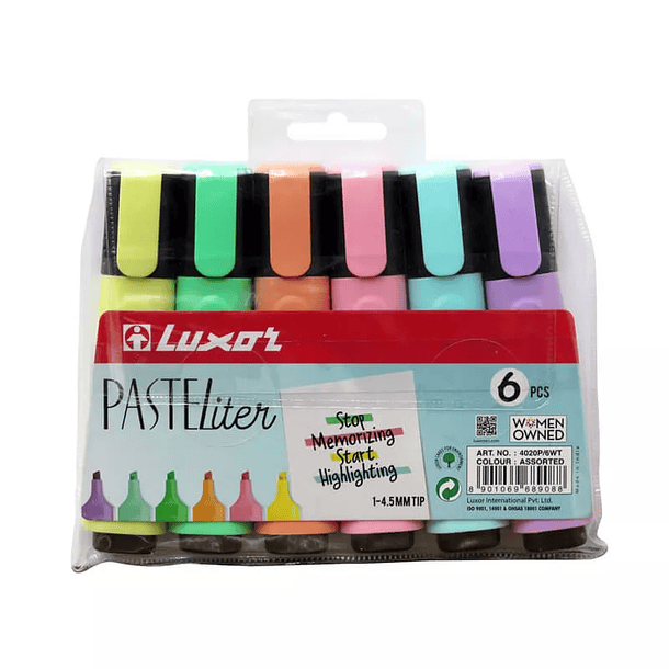 Destacadores Luxor Pastel 6 colores 1
