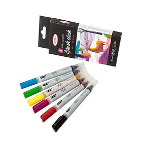 Marcadores Brush Click Artel Set 6 colores