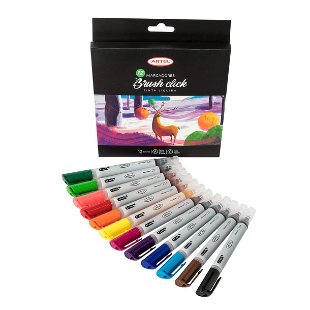 Marcadores Brush Click Artel Set 12 colores 