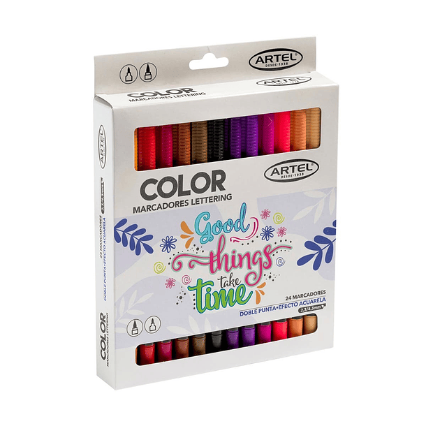 Marcadores Gráficos Artel Doble Punta Set 24 colores Pastel 